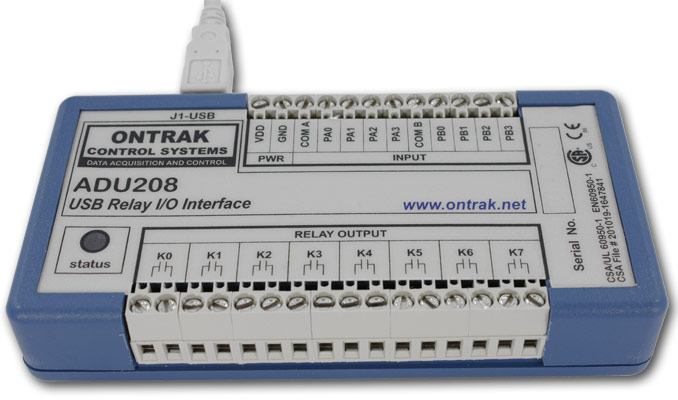 ADU208 CSA/UL Certified USB Relay Controller I/O Interface