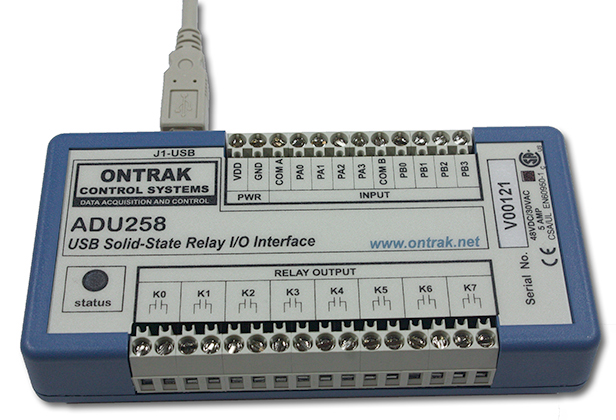 ADU258 USB Solid-State Relay I/O Interface