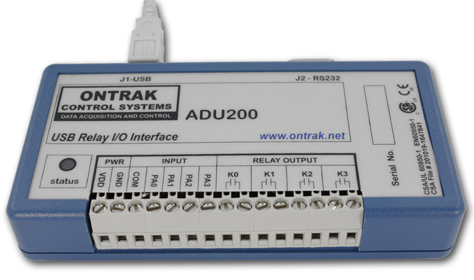ADU200 USB Relay I/O Interface Module