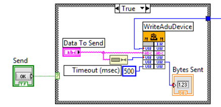 LabVIEW USB Programming example VI - SEND function